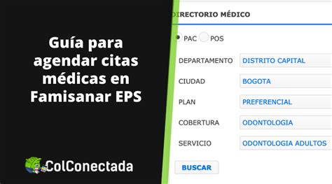 telfono eps famisanar famisanar citas|Directorio Médico para Citas Médicas 